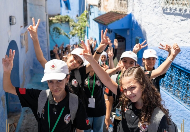 Les enfants maqdessis en visite à la ville de Chefchaouen