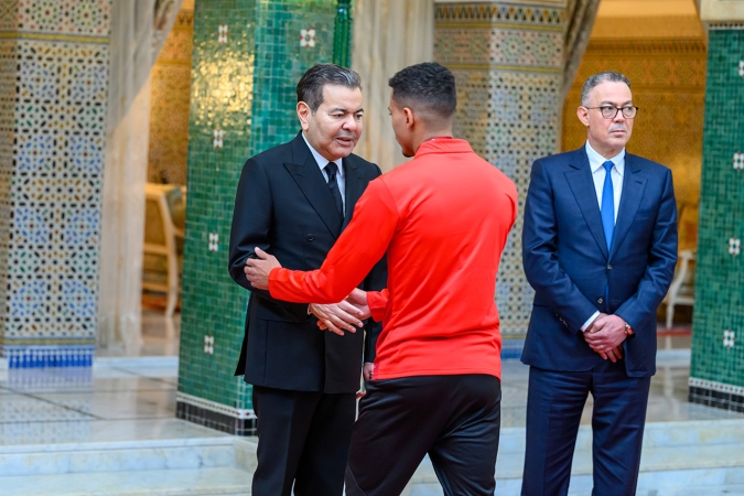 Sur Hautes Instructions de SM le Roi, SAR le Prince Moulay Rachid reçoit les membres de l’Équipe nationale de football, finaliste de la CAN Maroc-2025